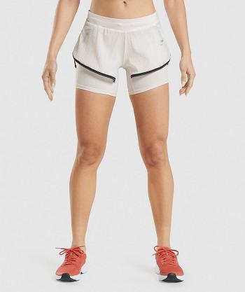 Pantalones Cortos Gymshark Speed 2 In 1 Corta Mujer Blancas | CO 2797NWY